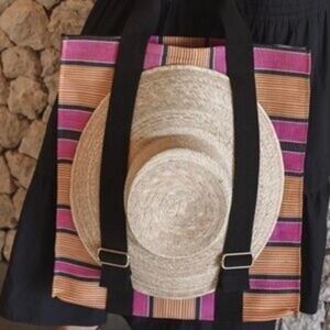 NWT Anthropologie cleobella eco beach large stripe hat tote